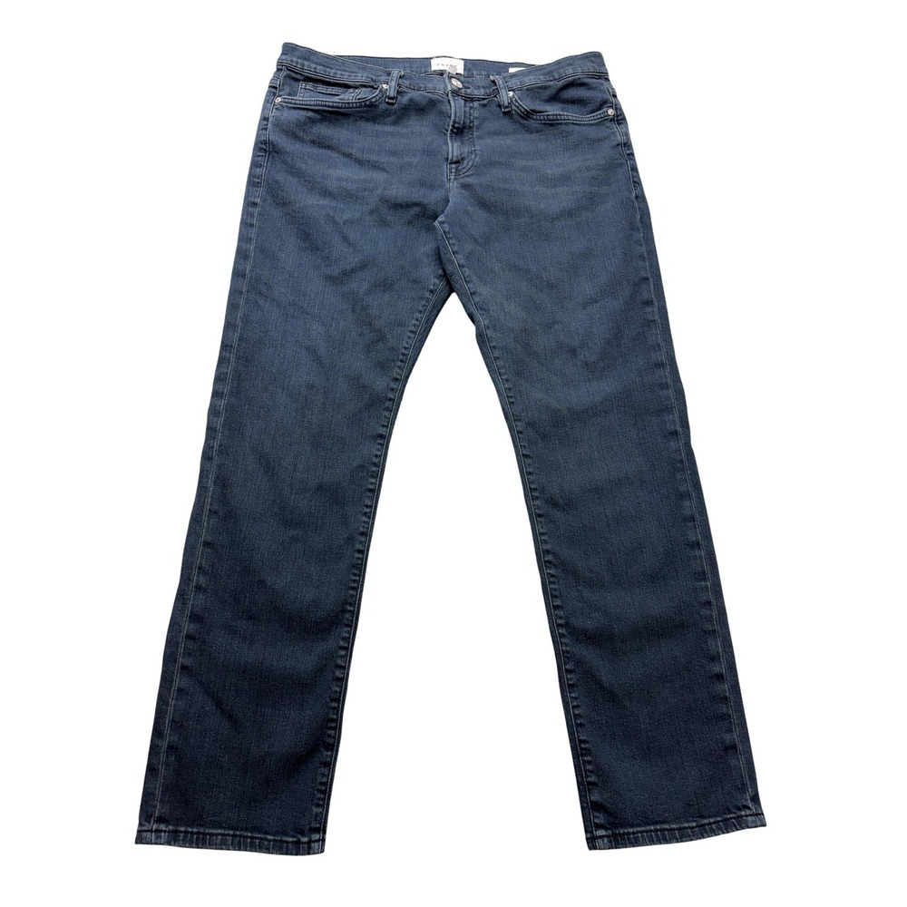 FRAME L'Homme Slim Fit Jeans Mens 36x29 Blue Dark Wash‎ Straight Stretch Denim